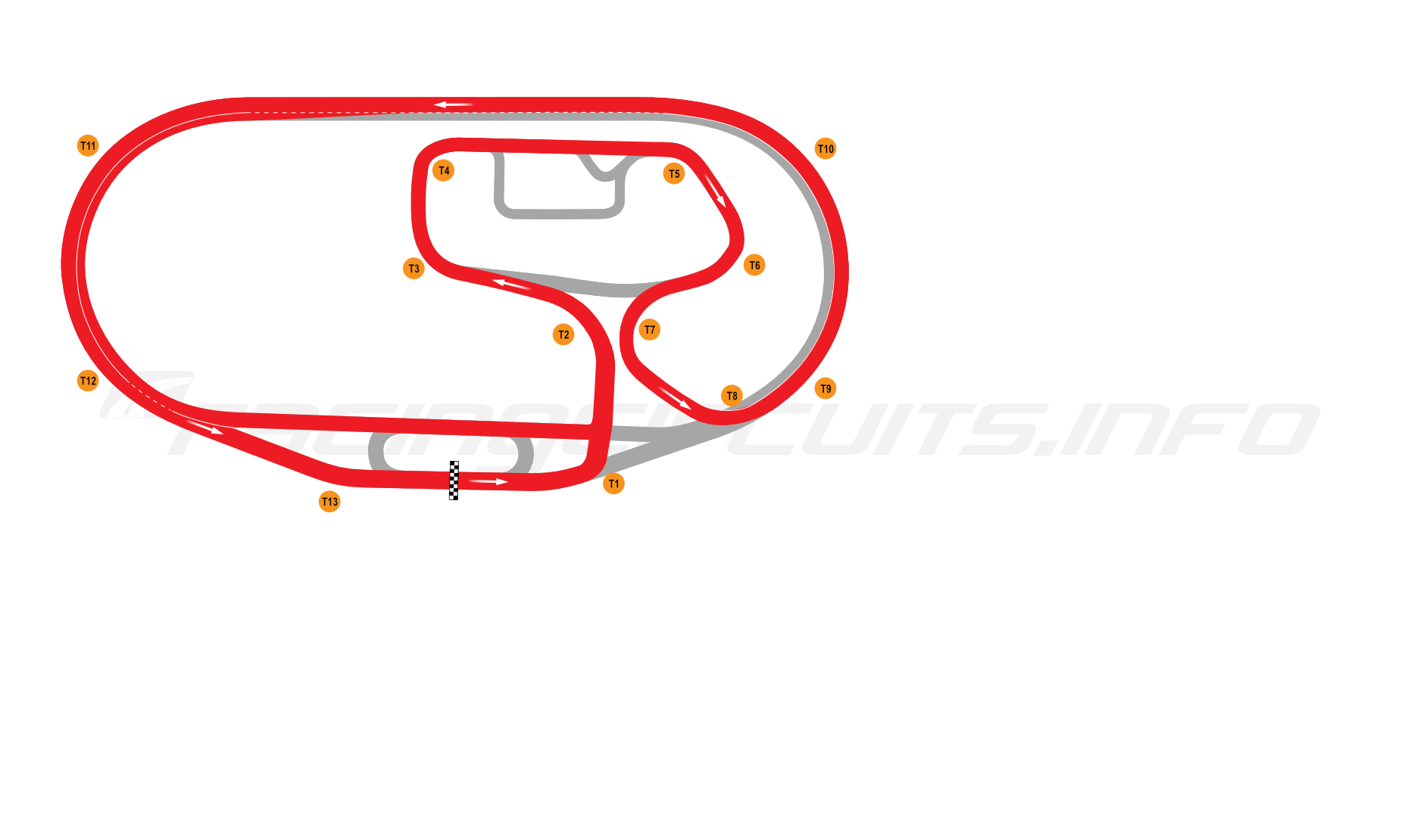 Map of Charlotte Motor Speedway, Road Course 1994-2003